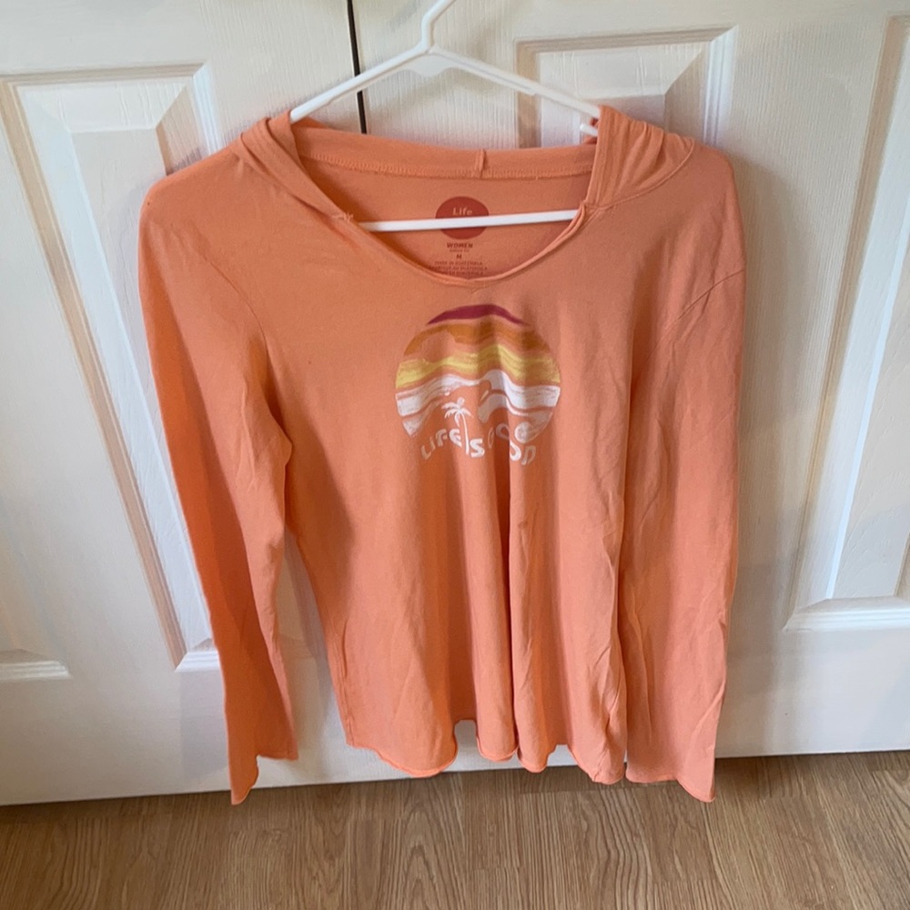 Life Is Good S Salmon Hooded Longsleeve